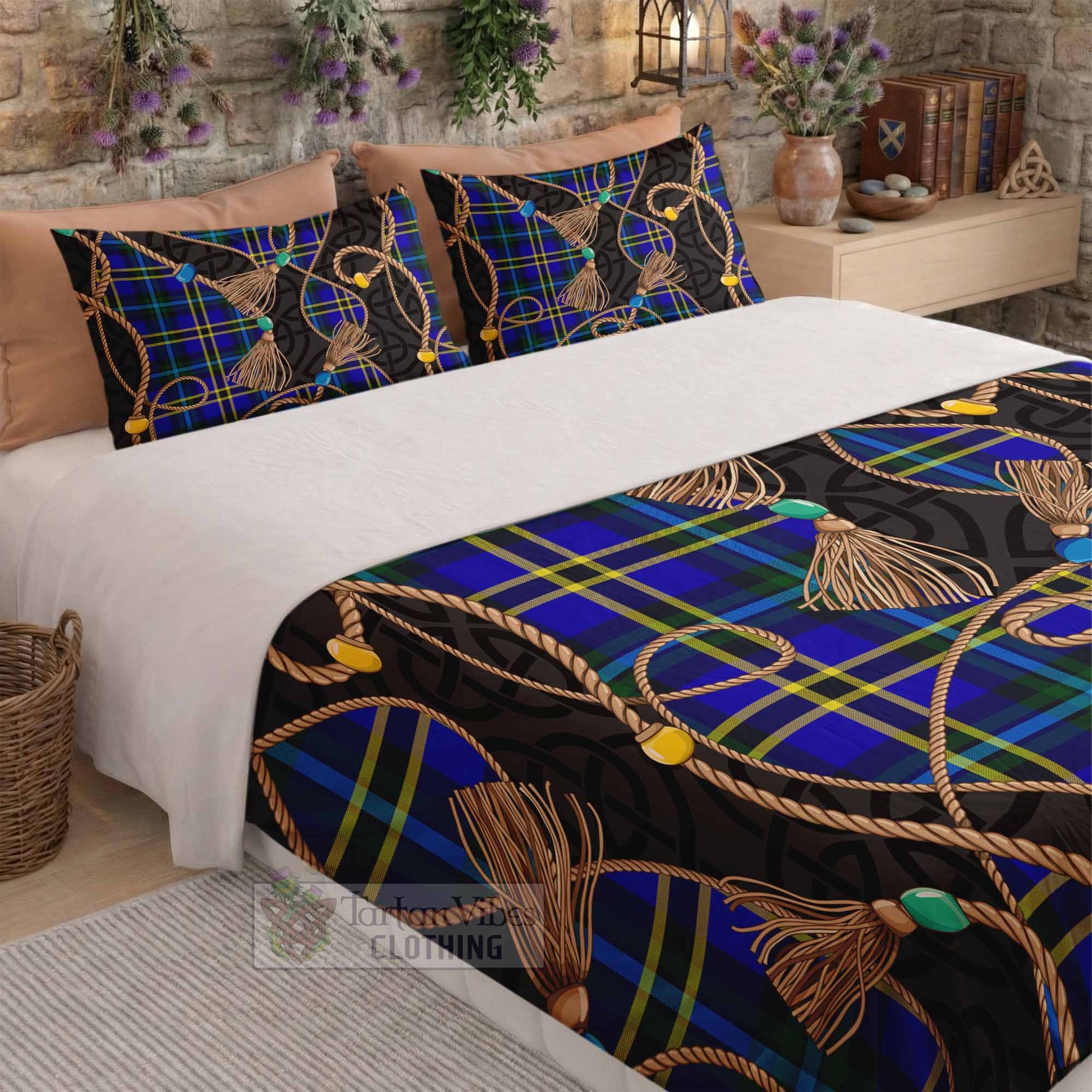 Hope Scottish Tartan Twisted Ropes Stylized Bedding Set - Tartan Vibes Clothing