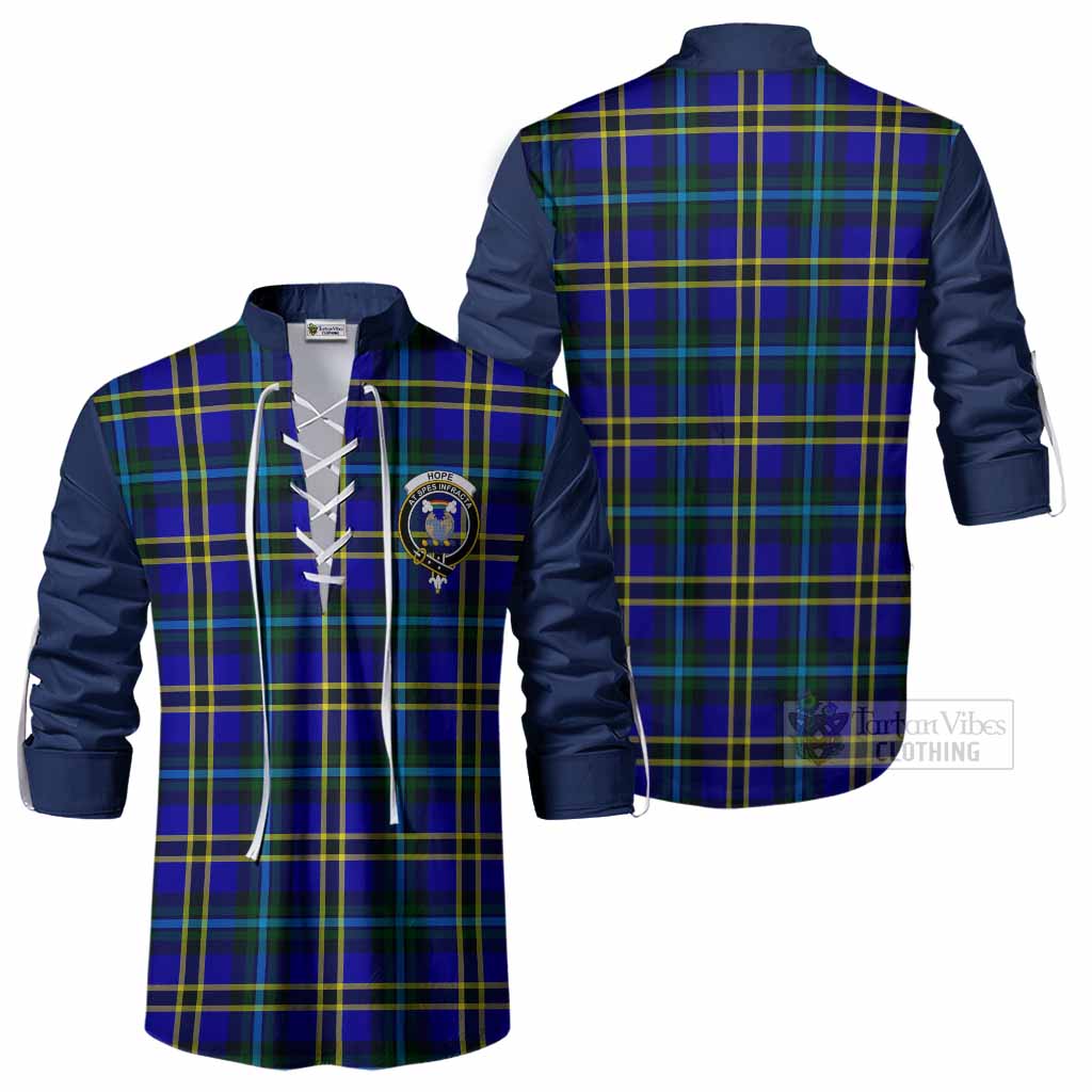 Hope Tartan Accent Ghillie Shirt with Family Crest