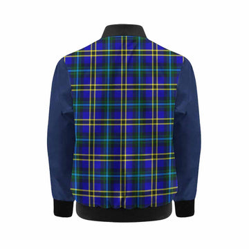 Hope Tartan Accent Kid Bomber Jacket with Family Crest