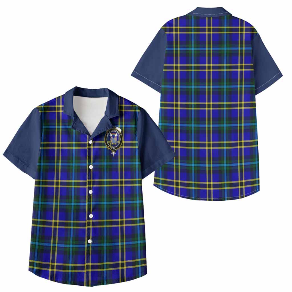 Hope Tartan Accent Kid Hawaiian Shirt with Family Crest