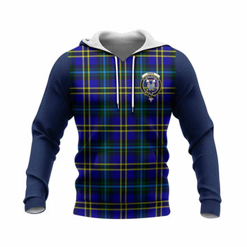 Hope Tartan Accent Knitted Hoodie with Family Crest