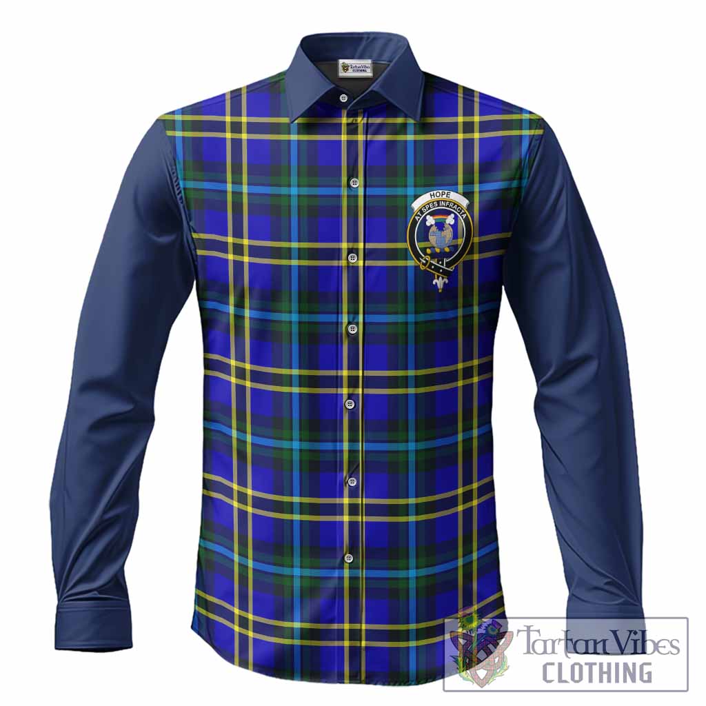 Hope Tartan Accent Long Sleeve Button Shirts with Family Crest