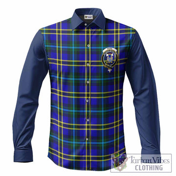 Hope Tartan Accent Long Sleeve Button Shirts with Family Crest