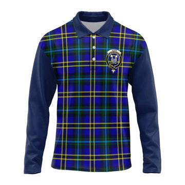 Hope Tartan Accent Long Sleeve Polo Shirt with Family Crest