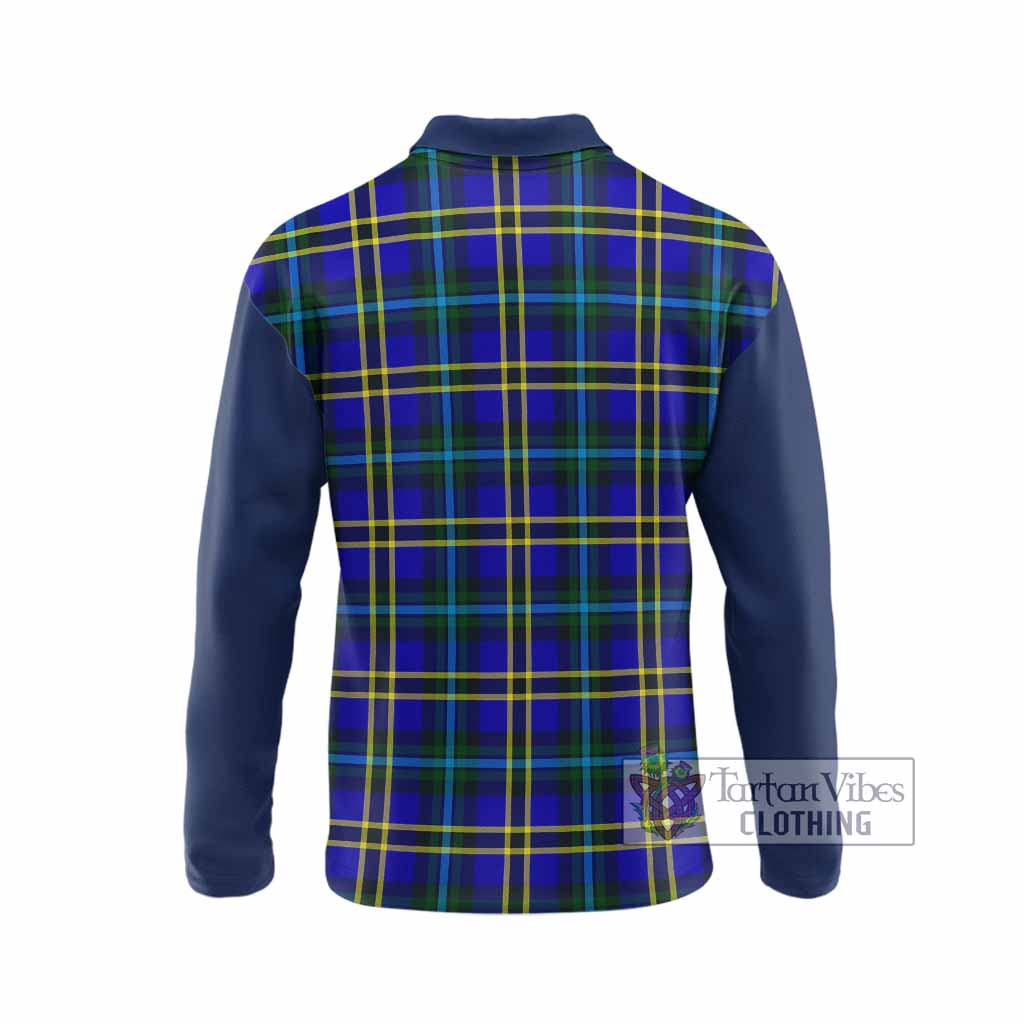Hope Tartan Accent Long Sleeve Polo Shirt with Family Crest