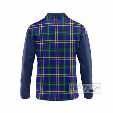 Hope Tartan Accent Long Sleeve Polo Shirt with Family Crest