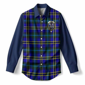 Hope Tartan Accent Women Casual Shirt with Family Crest