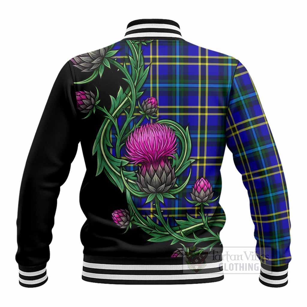 Hope Tartan Baseball Jacket Resilient Scottish Thistle - Tartan Vibes Clothing