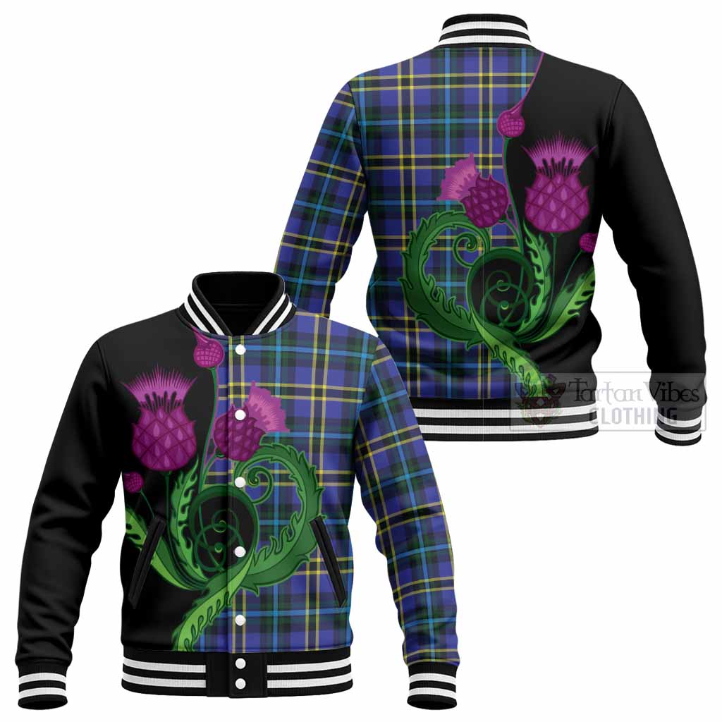 Hope Tartan Baseball Jacket Traditional Scottish Thistle