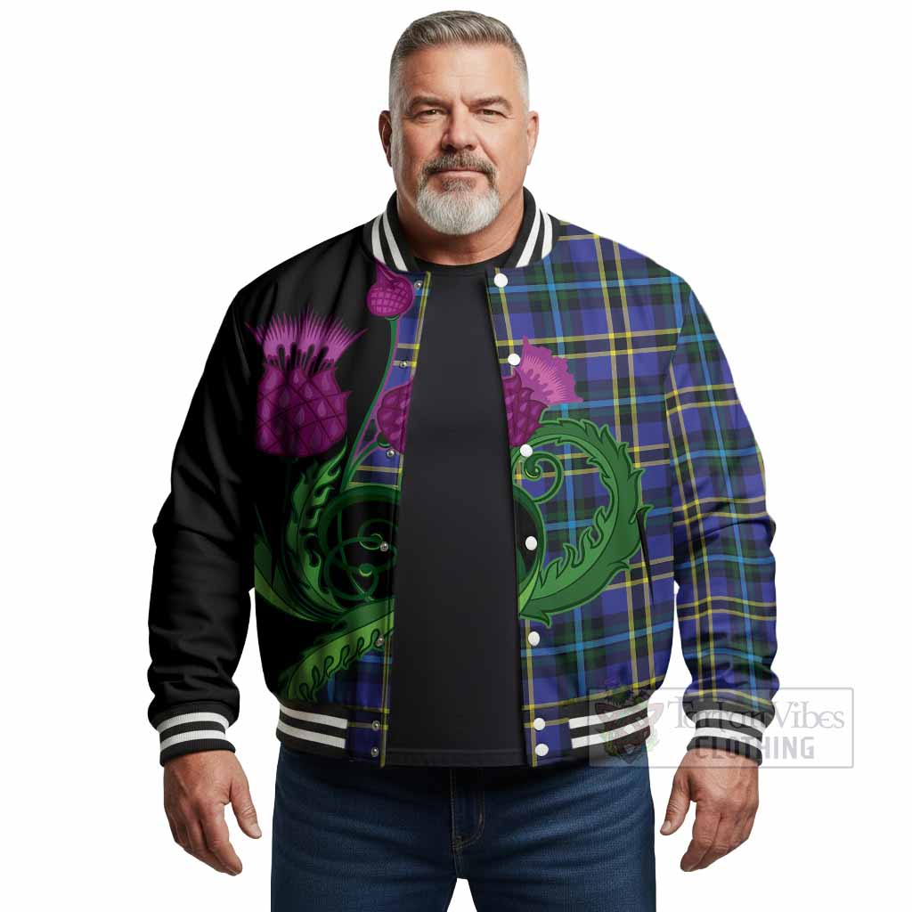 Hope Tartan Baseball Jacket Traditional Scottish Thistle