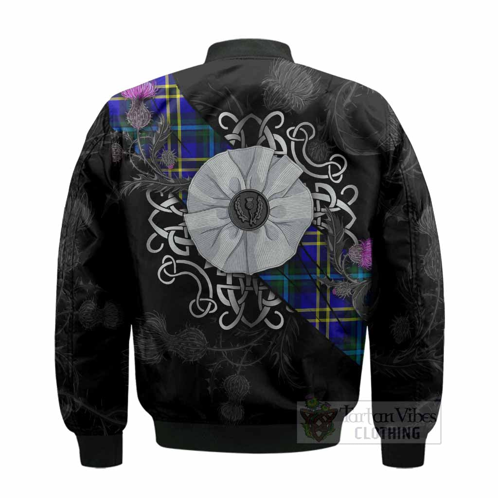 Hope Tartan Bomber Jacket Jacobite White Rose - Tartan Vibes Clothing
