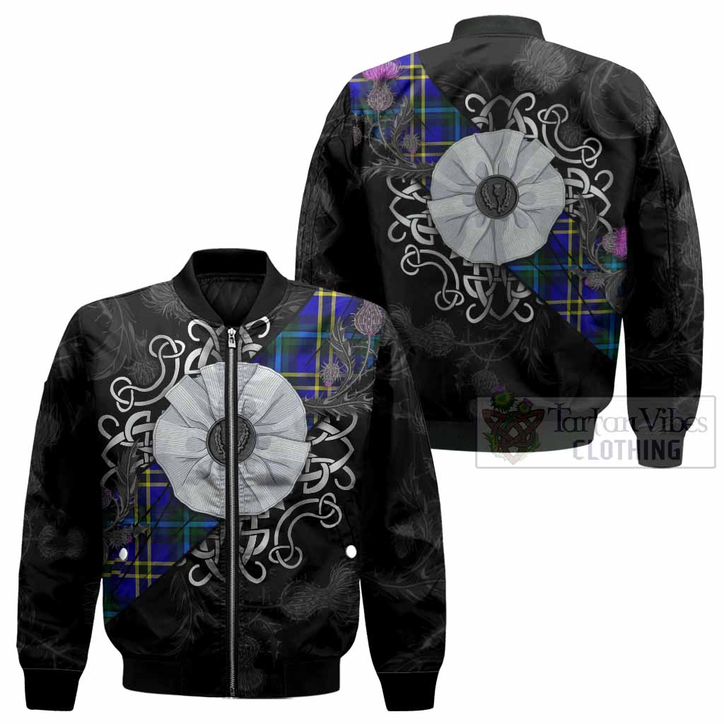 Hope Tartan Bomber Jacket Jacobite White Rose - Tartan Vibes Clothing