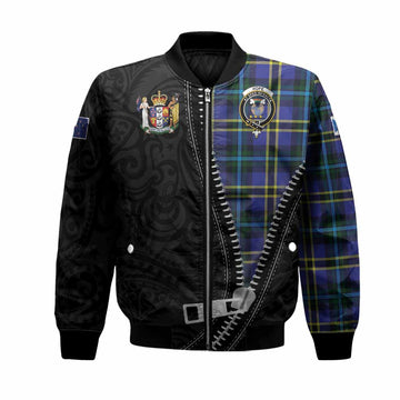 Hope Tartan Bomber Jacket New Zealand Pattern Unique Zipper Stylized