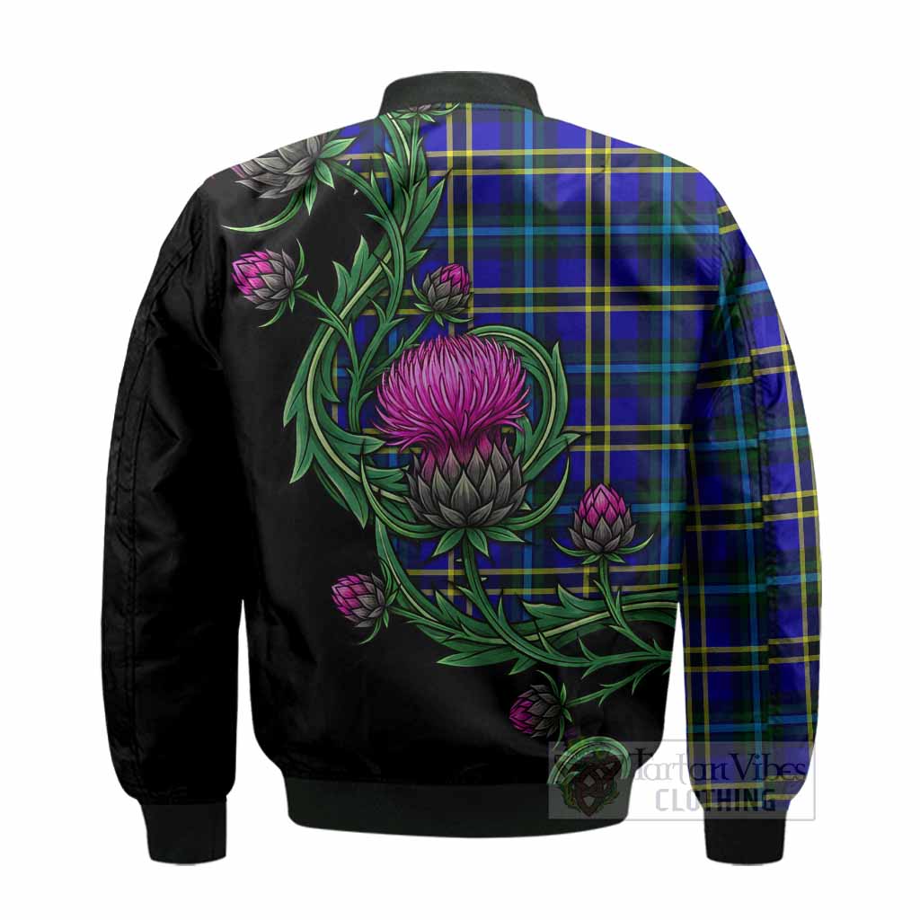 Hope Tartan Bomber Jacket Resilient Scottish Thistle - Tartan Vibes Clothing