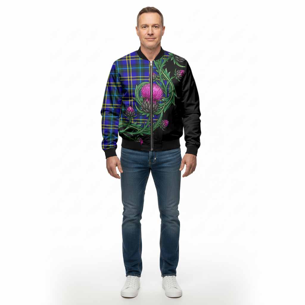 Hope Tartan Bomber Jacket Resilient Scottish Thistle - Tartan Vibes Clothing