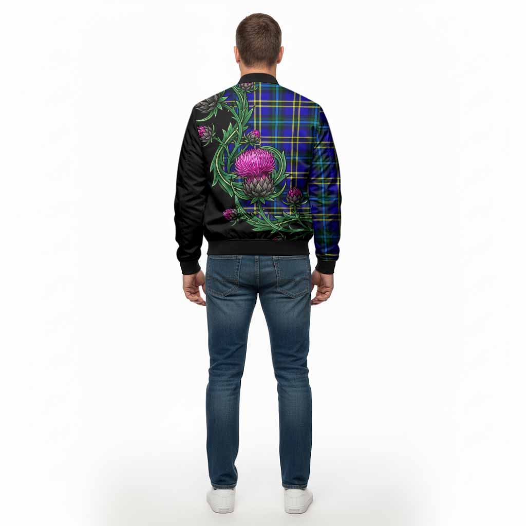 Hope Tartan Bomber Jacket Resilient Scottish Thistle - Tartan Vibes Clothing