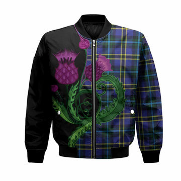 Hope Tartan Bomber Jacket Traditional Scottish Thistle