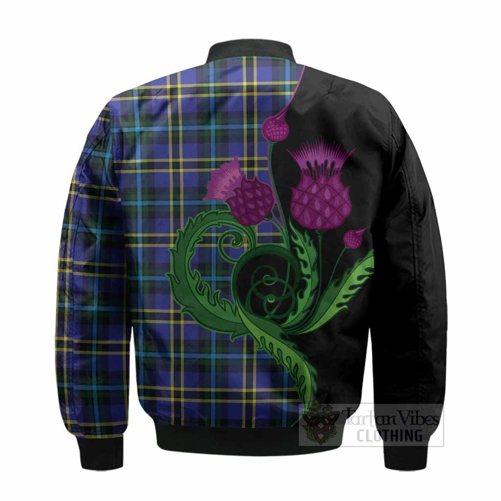 Hope Tartan Bomber Jacket Traditional Scottish Thistle
