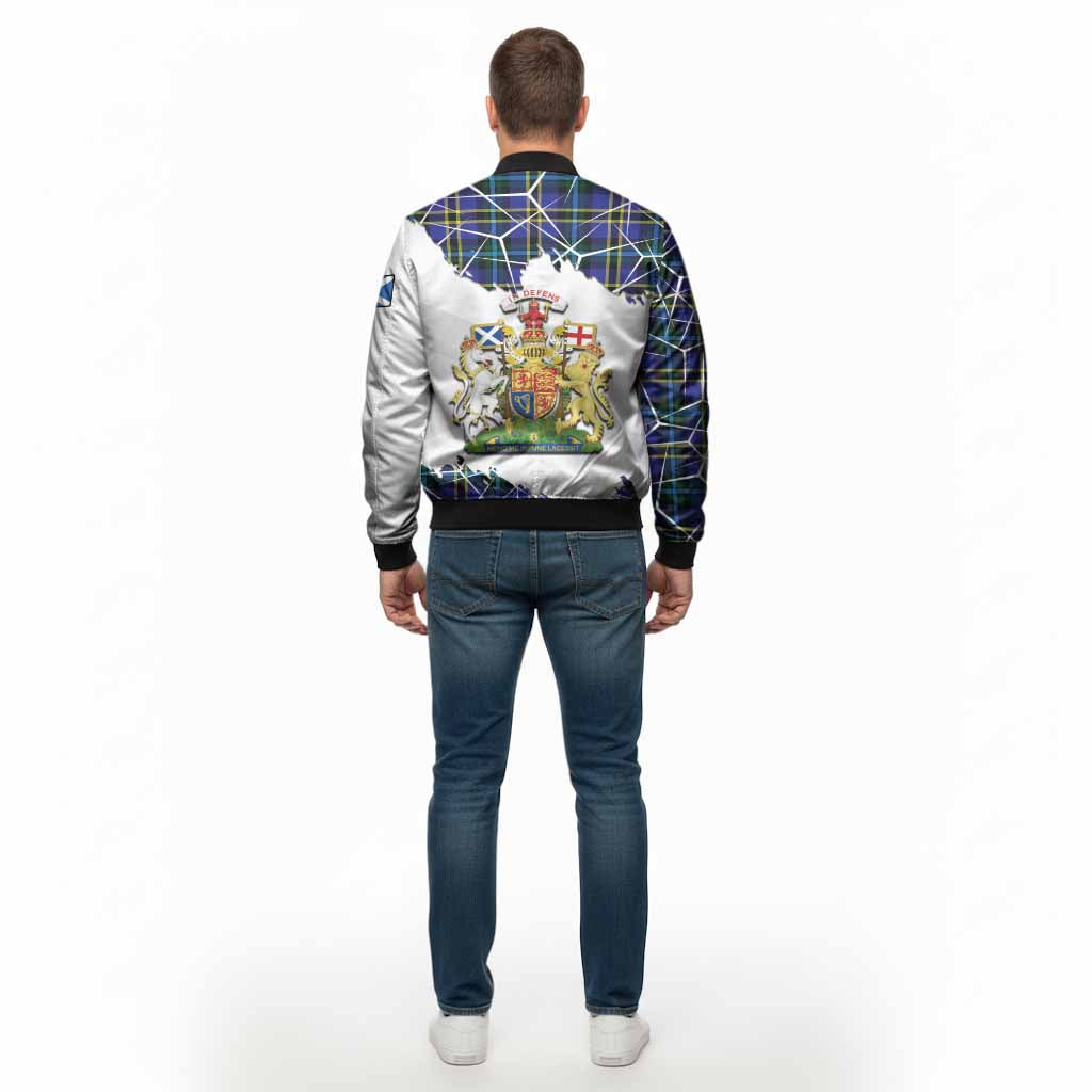 Hope Tartan Bomber Jacket with Family Crest and Lion Rampant Grunge Style