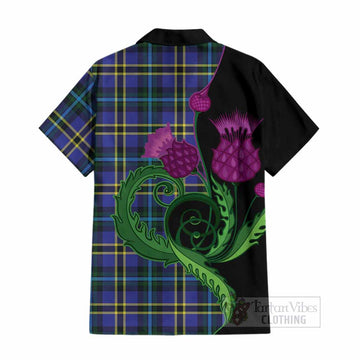 Hope Tartan Cotton Hawaiian Shirt Traditional Scottish Thistle