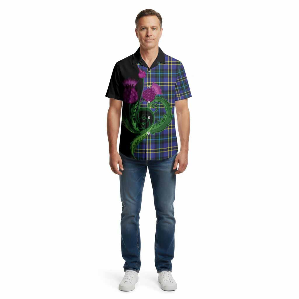 Hope Tartan Cotton Hawaiian Shirt Traditional Scottish Thistle