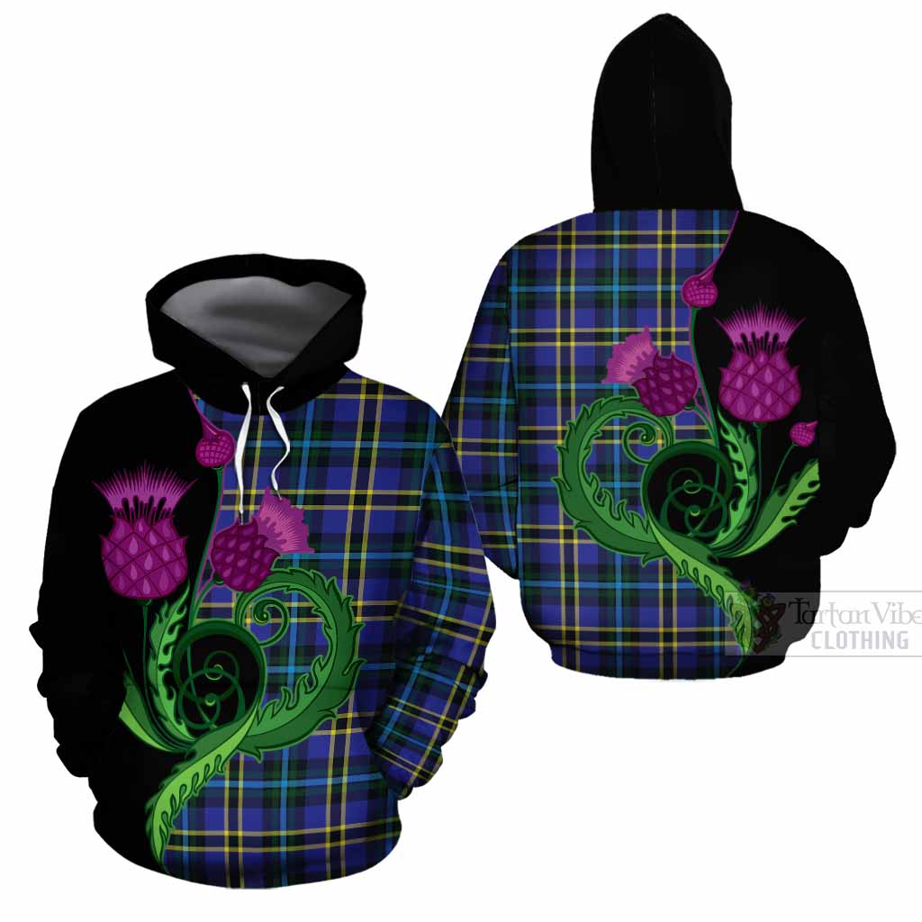 Hope Tartan Cotton Hoodie Traditional Scottish Thistle