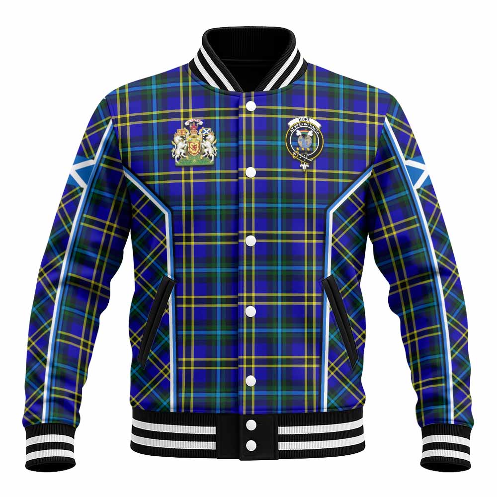 Hope Tartan Crest Baseball Jacket Scotland Coat of Arm Flag Style - Tartan Vibes Clothing