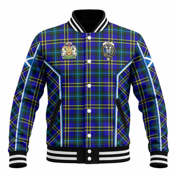 Hope Tartan Crest Baseball Jacket Scotland Coat of Arm Flag Style