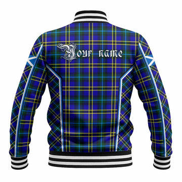 Hope Tartan Crest Baseball Jacket Scotland Coat of Arm Flag Style
