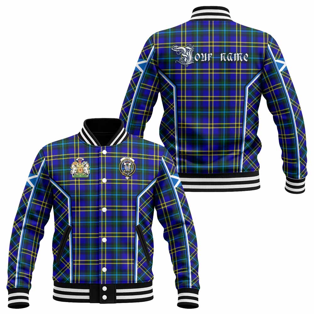 Hope Tartan Crest Baseball Jacket Scotland Coat of Arm Flag Style - Tartan Vibes Clothing