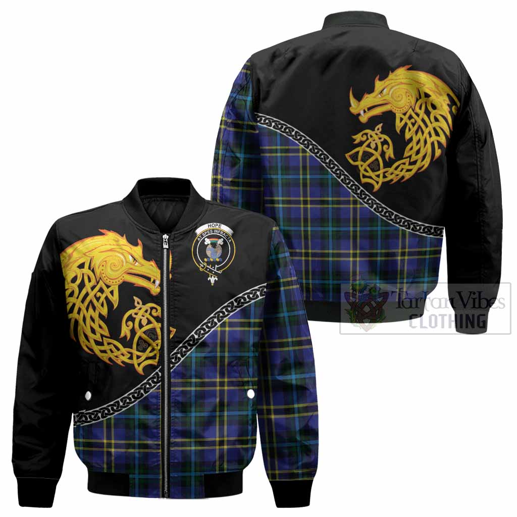 Hope Tartan Crest Bomber Jacket Legendary Dragon Knot Half Style