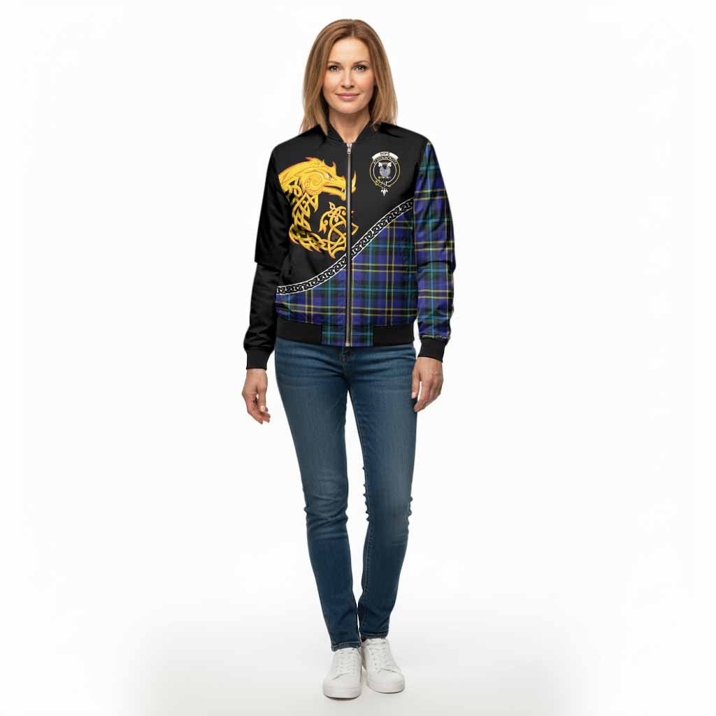 Hope Tartan Crest Bomber Jacket Legendary Dragon Knot Half Style
