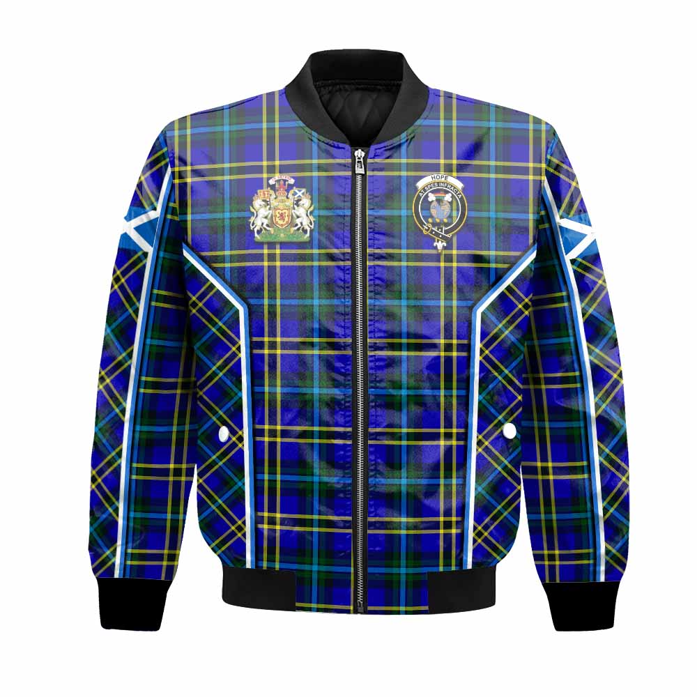 Hope Tartan Crest Bomber Jacket Scotland Coat of Arm Flag Style - Tartan Vibes Clothing