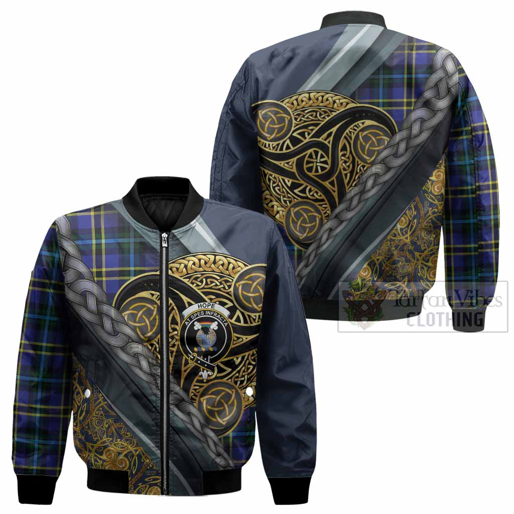 Hope Tartan Crest Bomber Jacket Scottish Triskele Celtic