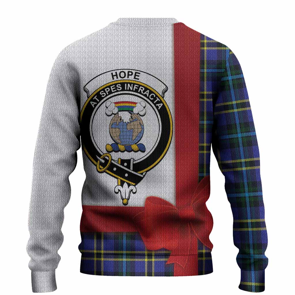 Hope Tartan Crest Christmas Christmas Ugly Sweater Highland Cow Bagpipes Coquette Bow Style
