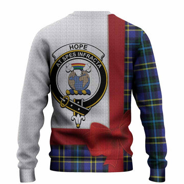 Hope Tartan Crest Christmas Christmas Ugly Sweater Highland Cow Bagpipes Coquette Bow Style