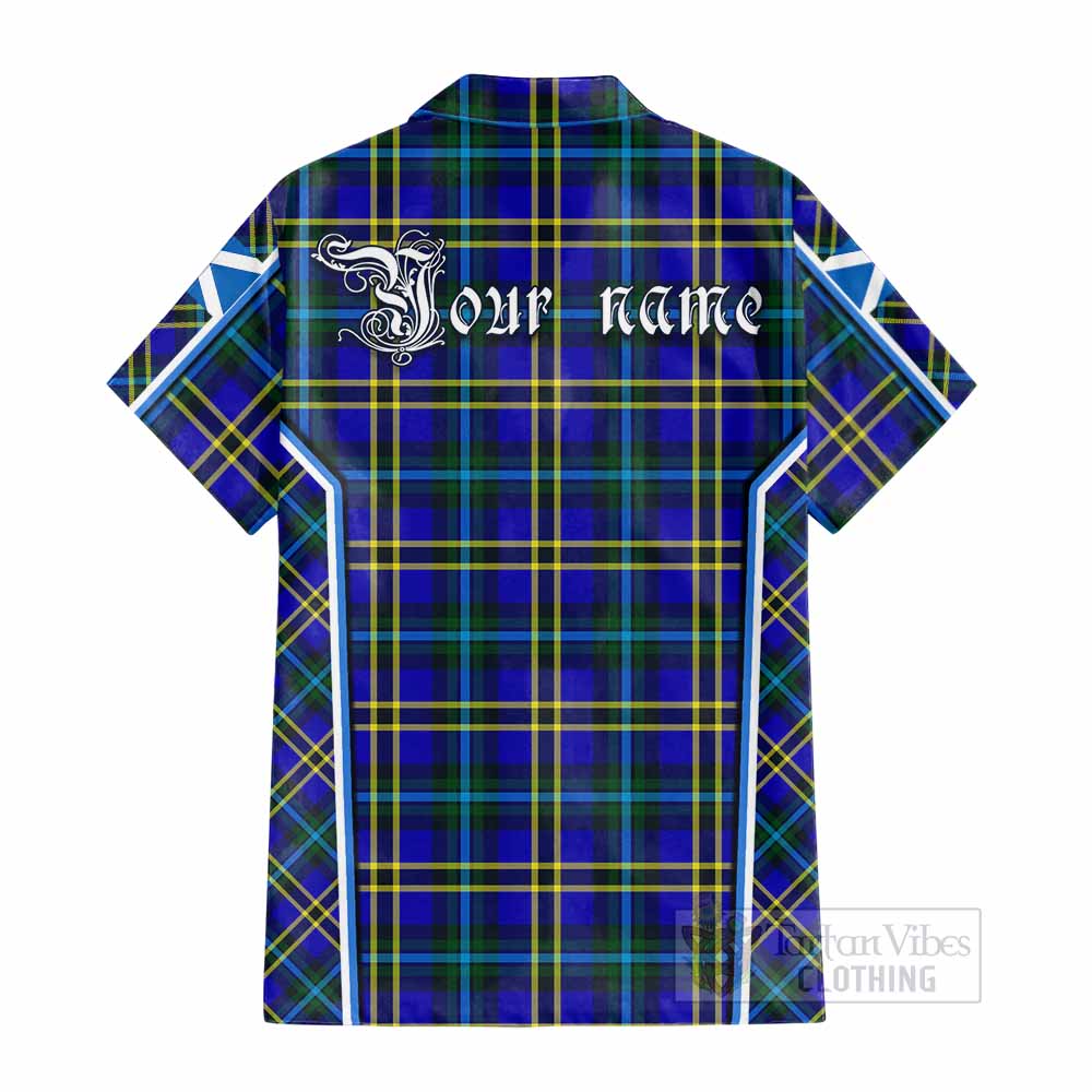 Hope Tartan Crest Cotton Hawaiian Shirt Scotland Coat of Arm Flag Style - Tartan Vibes Clothing