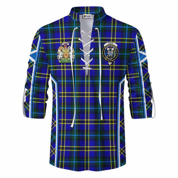 Hope Tartan Crest Ghillie Kilt Shirt Scotland Coat of Arm Flag Style