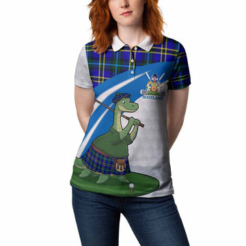 Hope Tartan Crest Golf Nessie Women Polo Shirt Loch Ness Monster Sporty Style