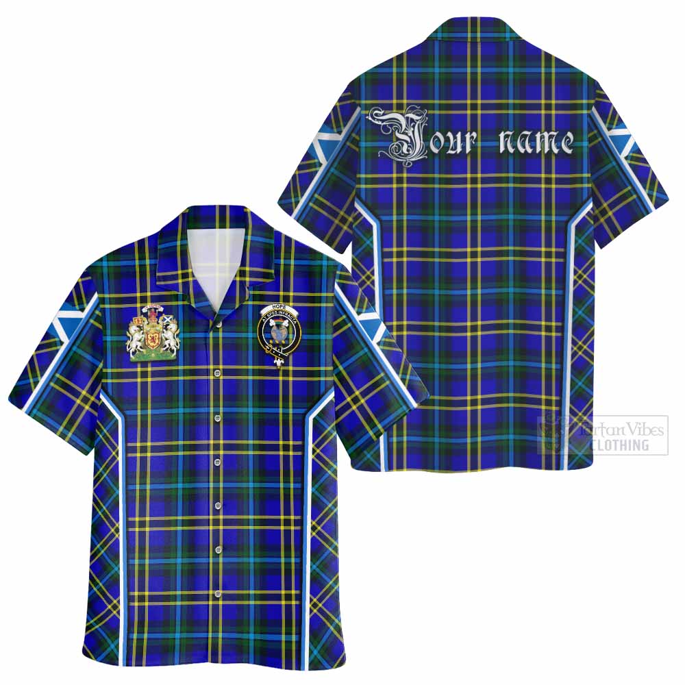 Hope Tartan Crest Hawaiian Shirt Scotland Coat of Arm Flag Style - Tartan Vibes Clothing