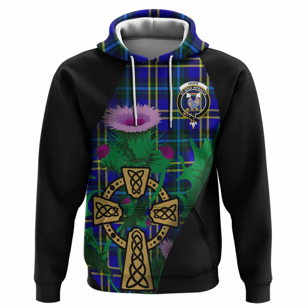 Hope Tartan Crest Hoodie Celtic Cross Thistle Flowers
