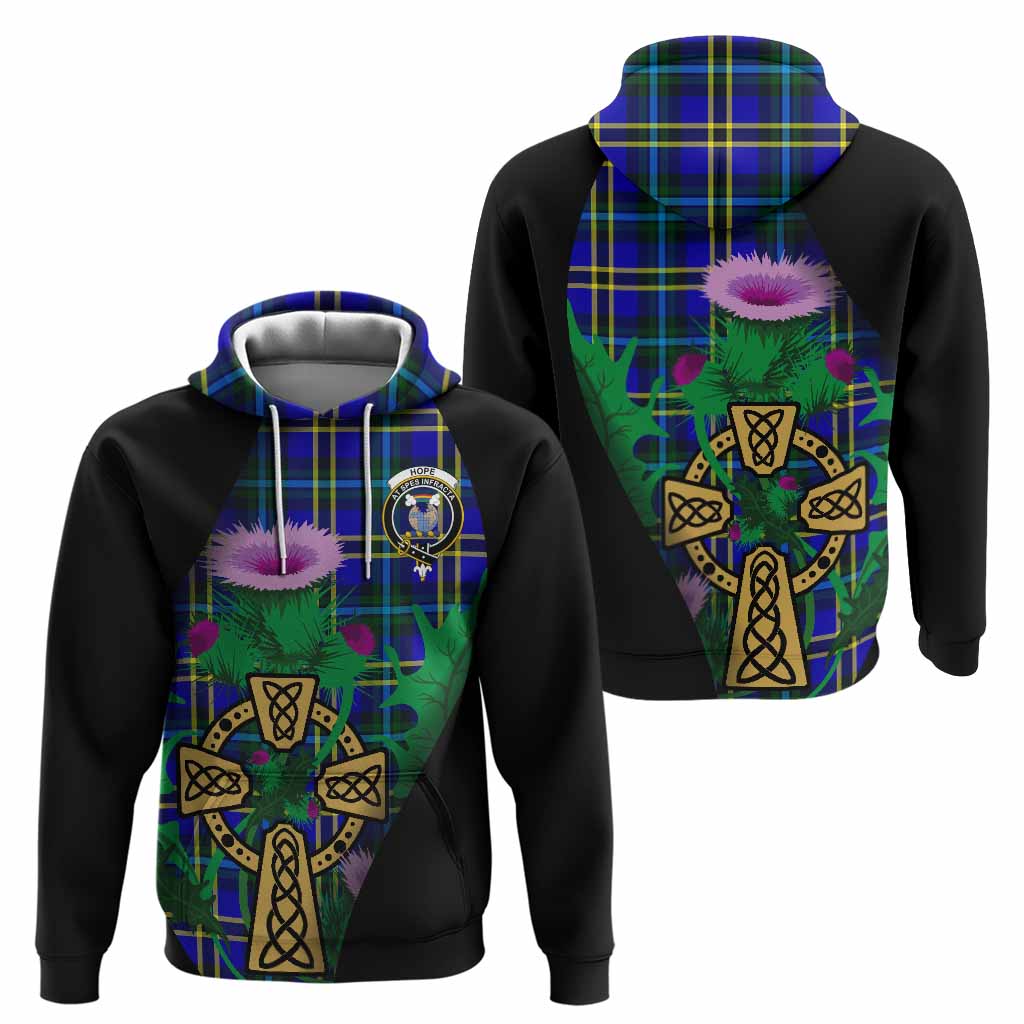 Hope Tartan Crest Hoodie Celtic Cross Thistle Flowers