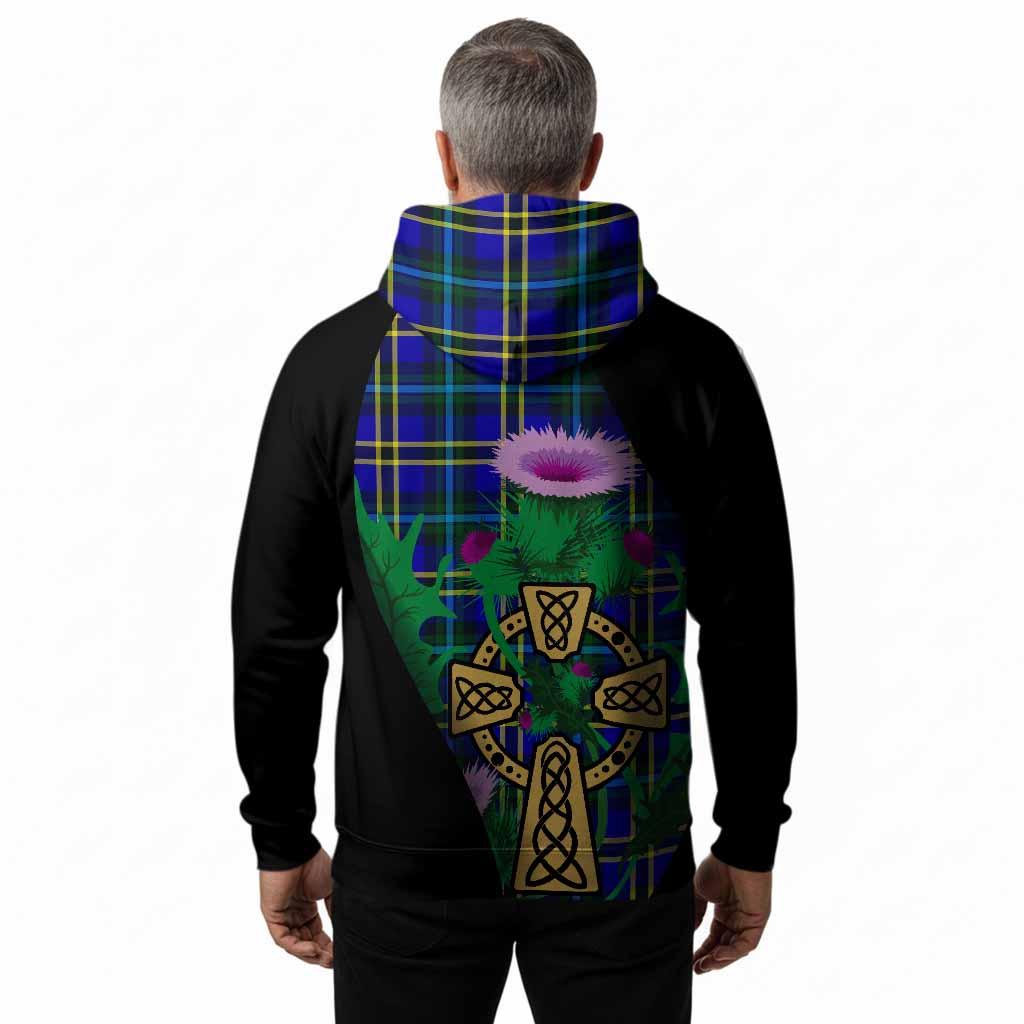 Hope Tartan Crest Hoodie Celtic Cross Thistle Flowers
