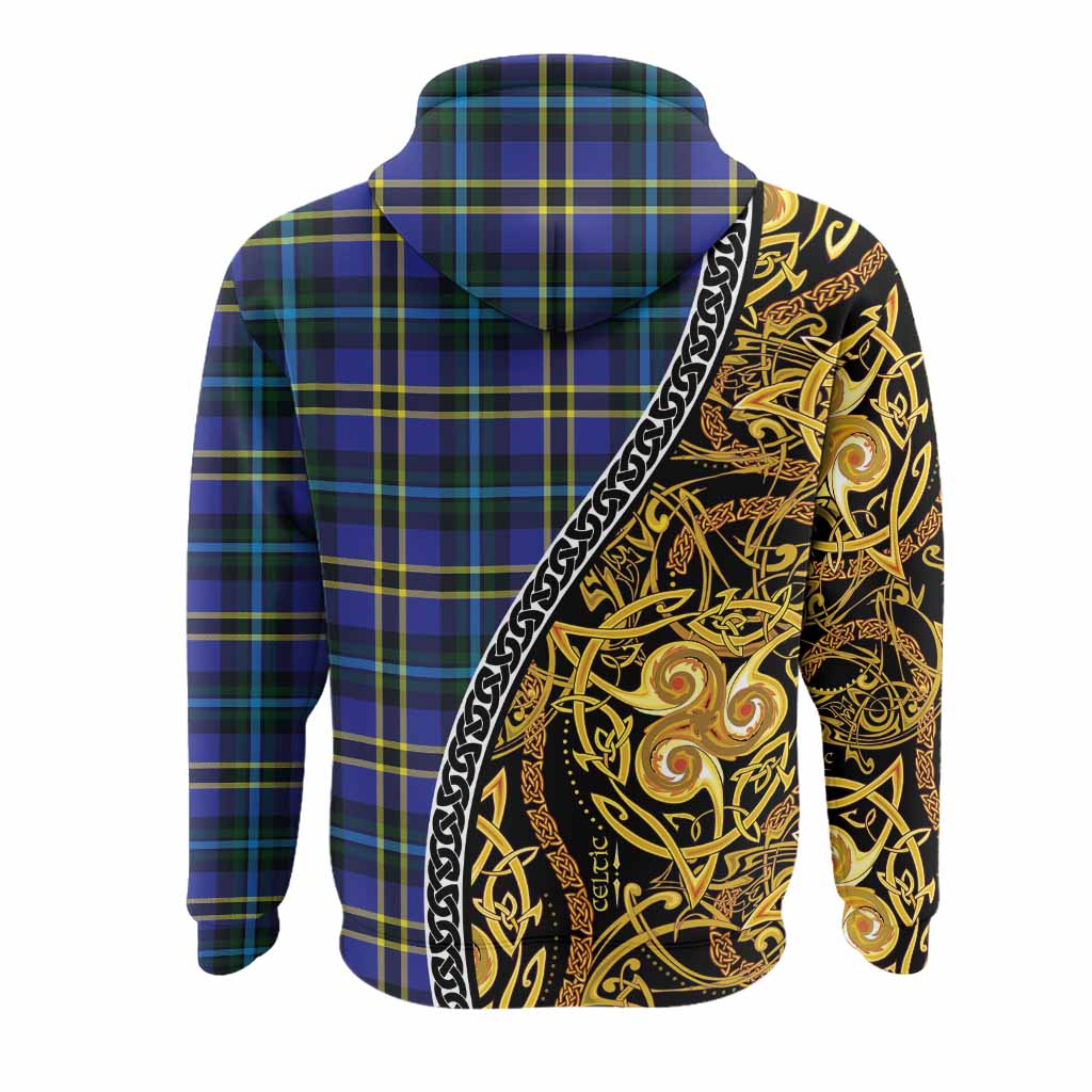 Hope Tartan Crest Hoodie Celtic Knot and Triple Trickle Spiral Symbols