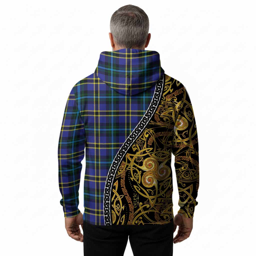 Hope Tartan Crest Hoodie Celtic Knot and Triple Trickle Spiral Symbols