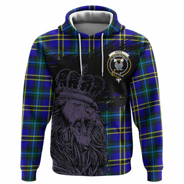 Hope Tartan Crest Hoodie Crowned Lion Heritage Style