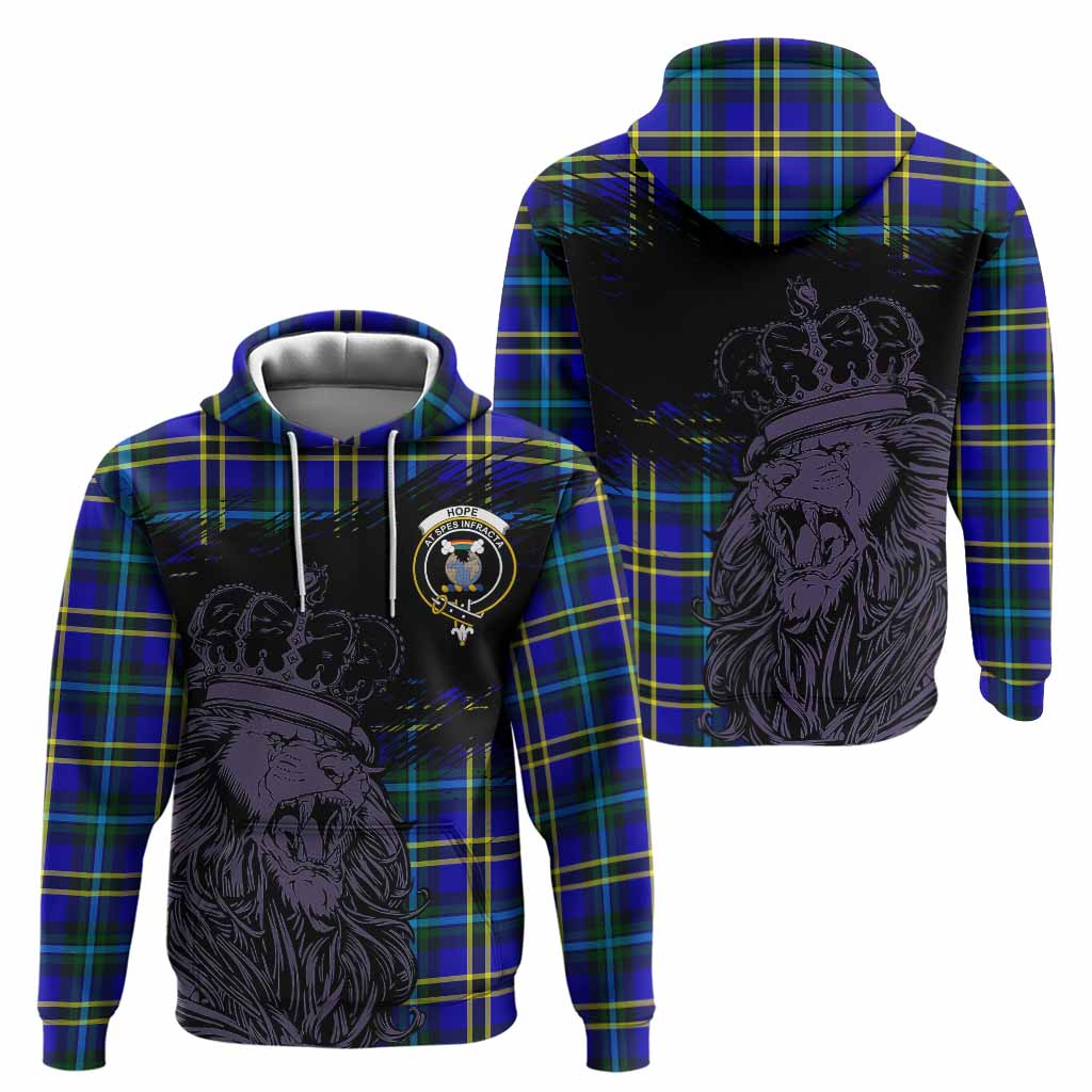 Hope Tartan Crest Hoodie Crowned Lion Heritage Style