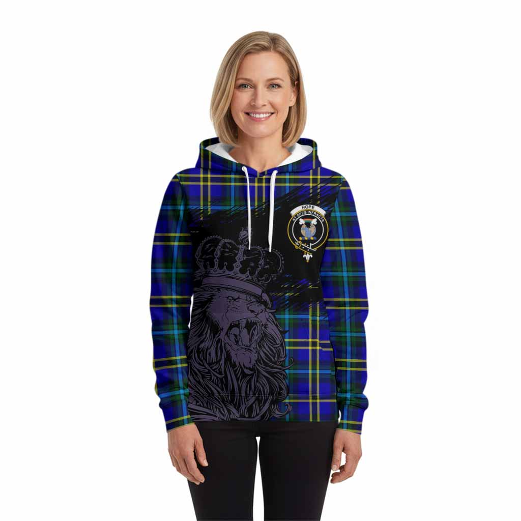 Hope Tartan Crest Hoodie Crowned Lion Heritage Style