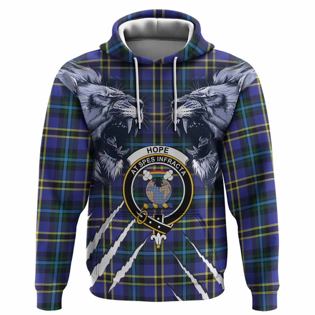 Hope Tartan Crest Hoodie Ferocious Lion Style