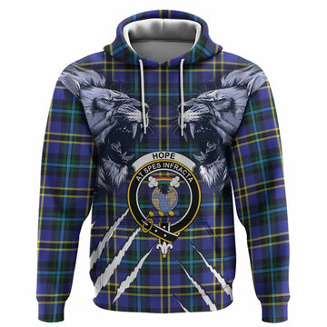 Hope Tartan Crest Hoodie Ferocious Lion Style